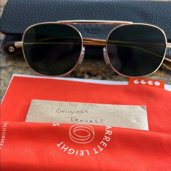 Other - Garrett Leight Gold Aviator Sunglasses